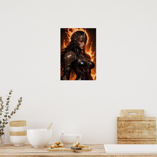 Fiery Amazon Warrior Poster (Küche)