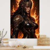 Fiery Amazon Warrior Poster (Küche)