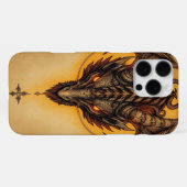 Fiery Ancient Dragon Fantasy Art iPhone Hülle (Rückseite (Horizontal))