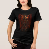 Fiery Angelic Warrior in Red Armor Tri-Blend Shirt (Vorderseite)