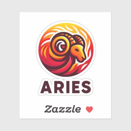 Fiery Aries Astrologie-Zeichen Aufkleber (Blatt)