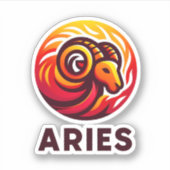 Fiery Aries Astrologie-Zeichen Aufkleber (Vorderseite)