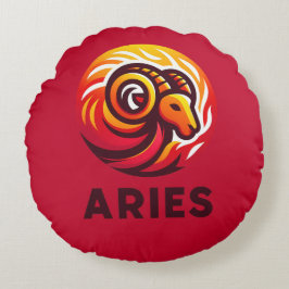 Fiery Aries Astrologie-Zeichen Rundes Kissen