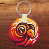 Fiery Aries Astrologie-Zeichen Schlüsselanhänger (Vorderseite)