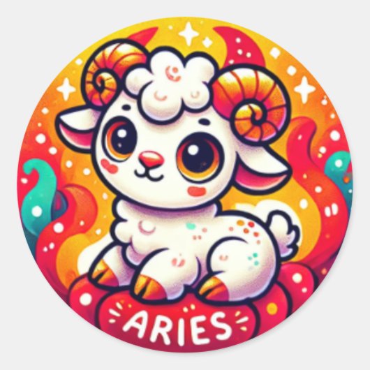 Fiery Aries Baby Ram Sticker (Vorderseite)