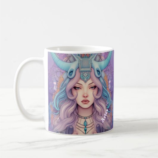 Fiery Aries Zodiac Tasse (Links)