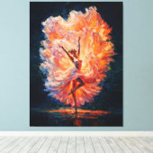Fiery Ballerina Phoenix Rebirth Impasto  Leinwanddruck (Insitu (Holzboden))