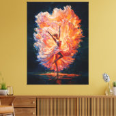 Fiery Ballerina Phoenix Rebirth Impasto  Leinwanddruck (Insitu (Wohnzimmer))