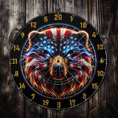 Fiery Bär mit leuchtenden Augen Dartscheibe