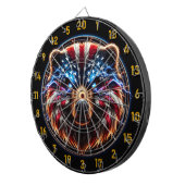 Fiery Bär mit leuchtenden Augen Dartscheibe (Vorderseite rechts)