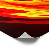 Fiery Black Horse Illustration mit leuchtenden Aug Poster (Ecke)