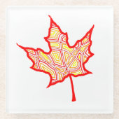 Fiery Blätter Glasuntersetzer (Vorderseite)