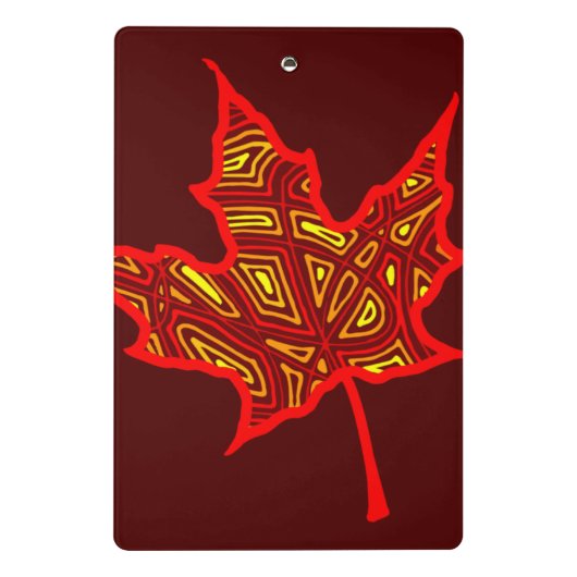 Fiery Blätter Mini Klemmbrett (Rückseite)