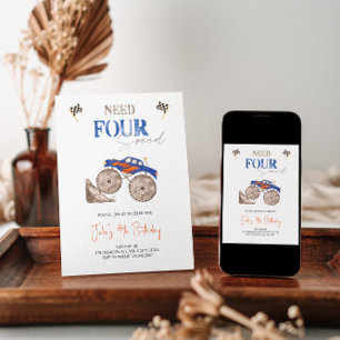 Fiery Blue Monster Truck 4. Einladung