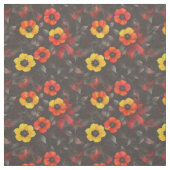 Fiery Blume auf dunklem Hintergrund Stoff (Muster)