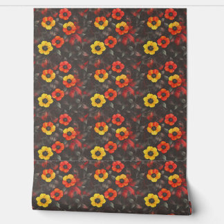 Fiery Blume auf dunklem Hintergrund Tapete