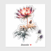 Fiery Blume Aufkleber (Blatt)
