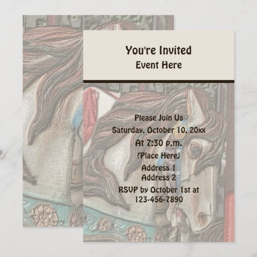 Fiery Carousel Party Einladung (Vorne/Hinten)