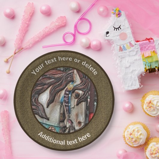 Fiery Carousel Pferde Personalisiertes Party Pappteller (Party)