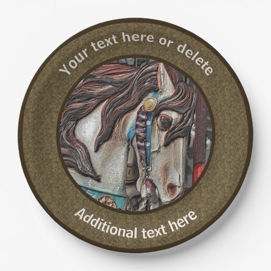 Fiery Carousel Pferde Personalisiertes Party Pappteller (Vorderseite)