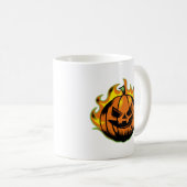 Fiery Carved Halloween Pumpkin Tasse (VorderseiteRechts)
