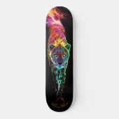 Fiery Cheetah Glows Cool Style Skateboard (Vorderseite)