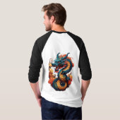 Fiery Chinese Dragon T - Shirt (Schwarz voll)