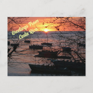 Fiery Costa Rican Sunset in Tamarindo Postkarte