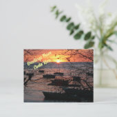 Fiery Costa Rican Sunset in Tamarindo Postkarte (Stehend Vorderseite)