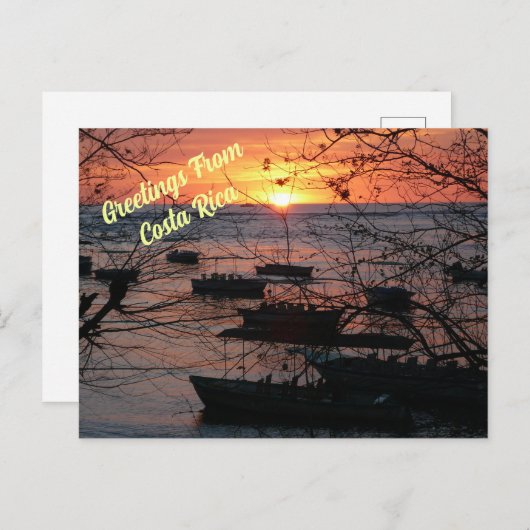 Fiery Costa Rican Sunset in Tamarindo Postkarte (Vorne/Hinten)