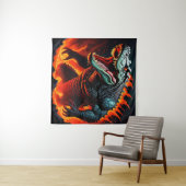 Fiery Crocodile Power Wandteppich (Beispiel (Horizontal))