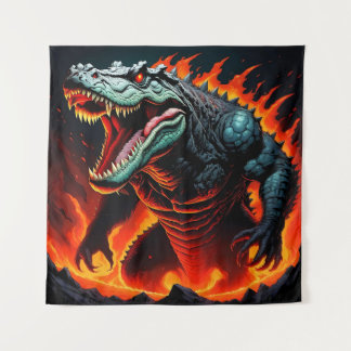 Fiery Crocodile Power Wandteppich