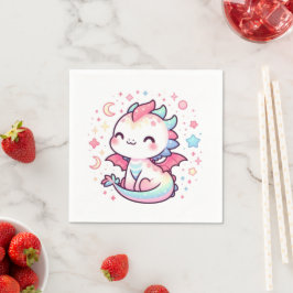Fiery Custom Pastel Dragon Baby Shower Serviette