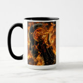 Fiery Cyborg Phoenix Glowing Mechanical Head Tasse (Links)