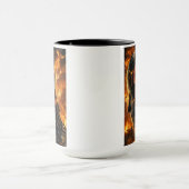 Fiery Cyborg Phoenix Glowing Mechanical Head Tasse (Zentrum)
