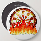 Fiery Dartboard Flames Art Design Button (Vorne & Hinten)