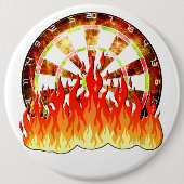 Fiery Dartboard Flames Art Design Button (Vorderseite)