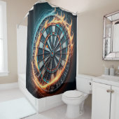 Fiery Dartboard mit Bullseye Explosion Duschvorhang (Beispiel)