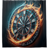 Fiery Dartboard mit Bullseye Explosion Duschvorhang (Vorderseite)