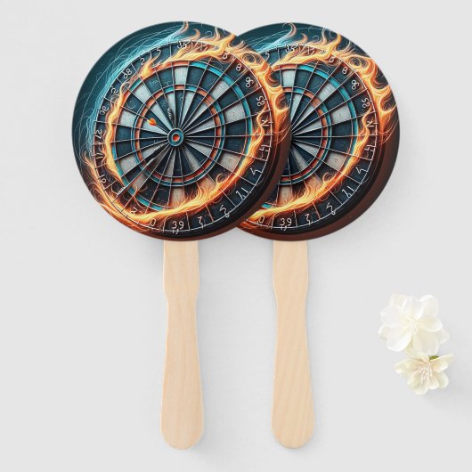 Fiery Dartboard mit Bullseye Explosion Fächer (Vorne und Hinten)