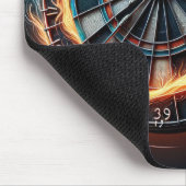 Fiery Dartboard mit Bullseye Explosion Mousepad (Ecke)