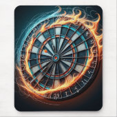 Fiery Dartboard mit Bullseye Explosion Mousepad (Vorne)