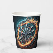 Fiery Dartboard mit Bullseye Explosion Pappbecher (Rückseite)