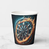 Fiery Dartboard mit Bullseye Explosion Pappbecher (Vorderseite)