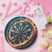 Fiery Dartboard mit Bullseye Explosion Pappteller (Party)