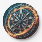 Fiery Dartboard mit Bullseye Explosion Pappteller (Vorderseite)