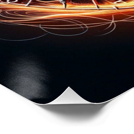 Fiery Dartboard mit Bullseye Explosion Poster (Ecke)