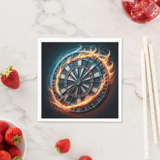 Fiery Dartboard mit Bullseye Explosion Serviette (Beispiel)