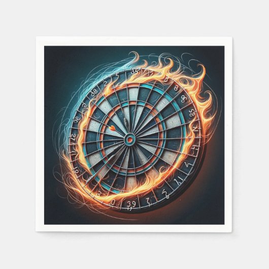 Fiery Dartboard mit Bullseye Explosion Serviette (Vorderseite)