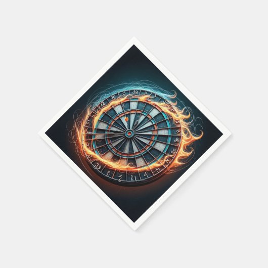 Fiery Dartboard mit Bullseye Explosion Serviette (Ecke)